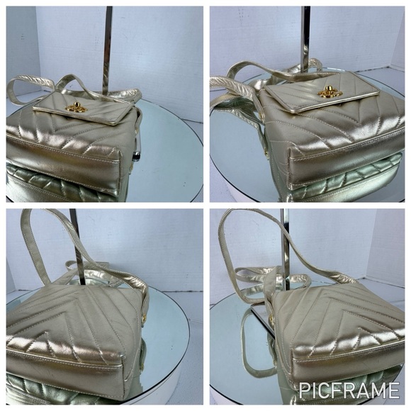 CHANEL MINI FLAP BAG GOLD LAMBSKIN LEATHER GHW - Picture 4 of 9